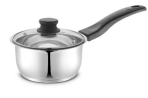 HIGHLANDS STAINLESS STEEL SAUCEPAN WITH GLASS LID 18CM