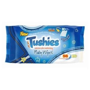 TUSHIES PREMIUM MOISTURISING BABY WIPES 56 WIPES