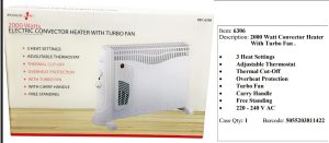 POWERPLUS ELECTRIC 2000W CONVECTOR HEATER WITH TURBO FAN