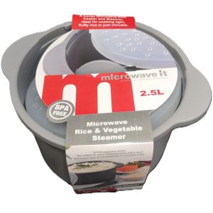 MICROWAVE IT RICE & VEGETABLE STEAMER 2.5LTR