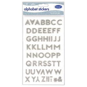 COUNTY 3D SILVER GLITTER ALPHABET STICKERS