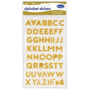 COUNTY 3D GOLD GLITTER ALPHABET STICKERS