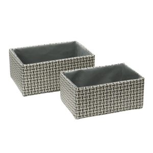 JVL SILVA RECTANGULAR FABRIC STORAGE BASKETS SET OF 2