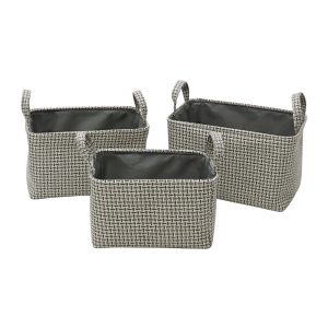 JVL SILVA RECTANGULAR FABRIC STORAGE BASKETS SET OF 3