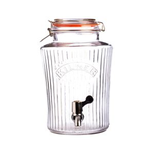 KILNER VINTAGE GLASS STORAGE JAR WITH DISPENSING TAP 5LTR