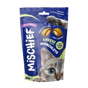 PURE BREED MISCHIEF CHEESE FLAVOUR PILLOW CAT TREATS 125GM