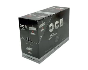 OCB BLACK PREMIUM SLIM KING SIZE ROLLING PAPER + TIPS Pack Of 32
