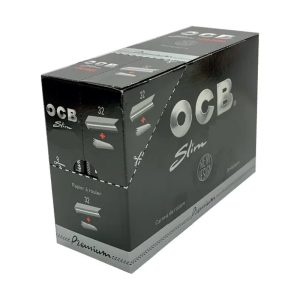 OCB BLACK PREMIUM SLIM KING SIZE ROLLING PAPER + TIPS Pack Of 32