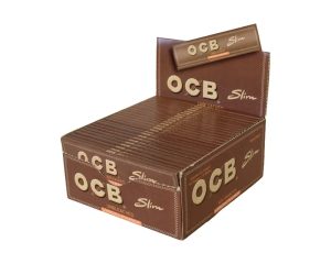 OCB BROWN VIRGIN SLIM KING SIZE ROLLING PAPER Pack Of 50