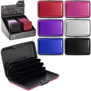 ASSORTED BRIGHT METAL CREDIT CARD HOLDER