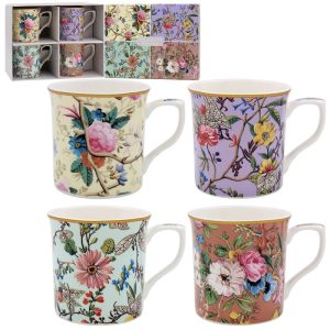 THE LEONARDO COLLECTION WILLIAM KILBURN ASSORTED DESIGN MUG SET OF 4