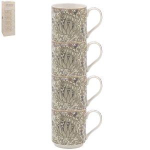 THE LEONARDO COLLECTION ARTICHOKE STACKING MUGS SET OF 4