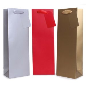 TALLON CHRISTMAS ASSORTED COLOUR METT BOTTLE BAGS 36 X 12CM
