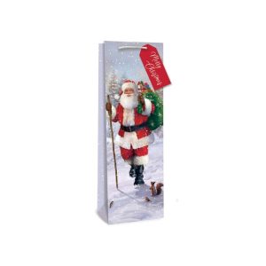 TALLON CHRISTMAS TRADITIONAL SANTA BOTTLE BAGS 36 X 12CM