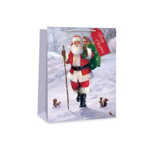 TALLON CHRISTMAS TRADITIONAL SANTA LARGE GIFT BAGS 34 X 26CM