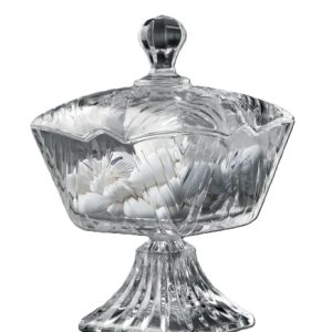 PASABAHCE CRYSTALLIAN STELLA FOOTED GLASS CANDY BOWL
