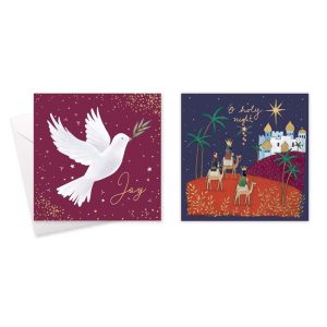 CHRISTMAS CARDS RELIGIOUS 10 PACK SQUARE BOXED