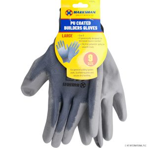 MARKSMAN SIZE 9 GREY / GREY NITRILE COATED GLOVES - LARGE