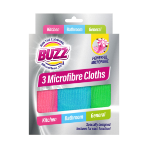 BUZZ MICROFIBRE CLOTHS Pack Of 3