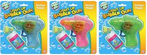 LIGHT UP FRICTION BUBBLE GUN ASSORTED COLOURS