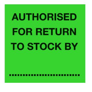 Status Authorised to Return Stock Labels - 36 x 36mm