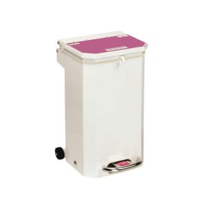 20 litre Metal Bin with Purple Lid - Fire Retardant