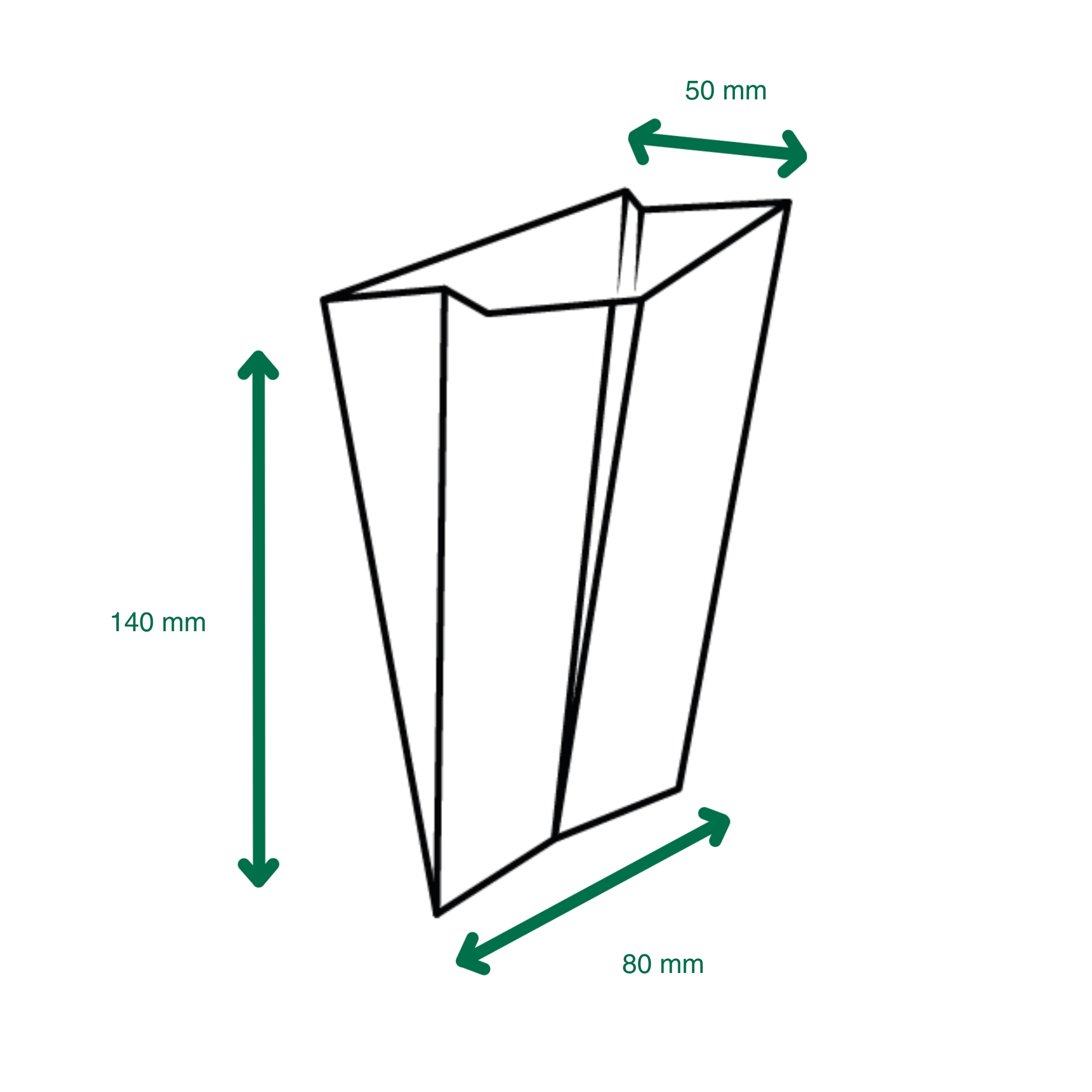 ProPac NHS Pharmacy Paper Counter Bags - (h)140 x (w)80 x (g)50mm