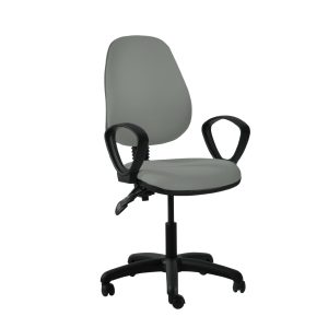 Rhubarb High Back Chair with Castors and Ring Arms - Dove