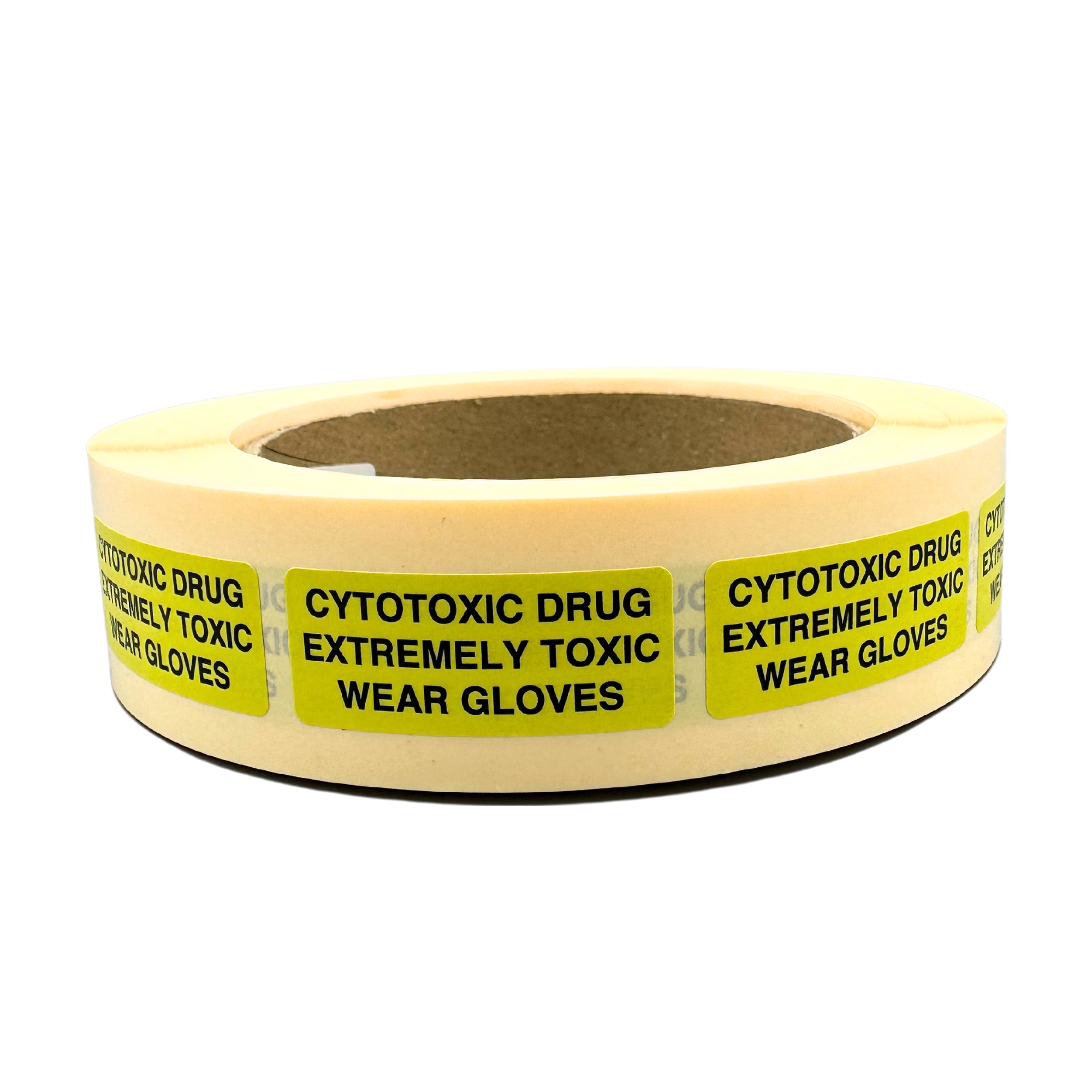 CYTOTOXIC DRUG EXTREMELY TOXIC WEAR GLOVES Yello Label (15mm x 36mm)