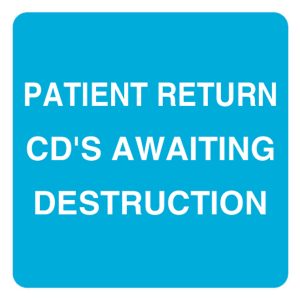 Status Patient Return CDs Awaiting Destruction Labels - 36 x 36mm