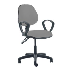 Rhubarb Medium Back Chair With Castors and Ring Arms - Dove