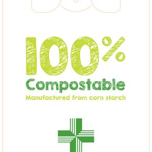 Corn Starch Compostable Vest Style Carrier - (h)500 x (w)300 x (g)160mm