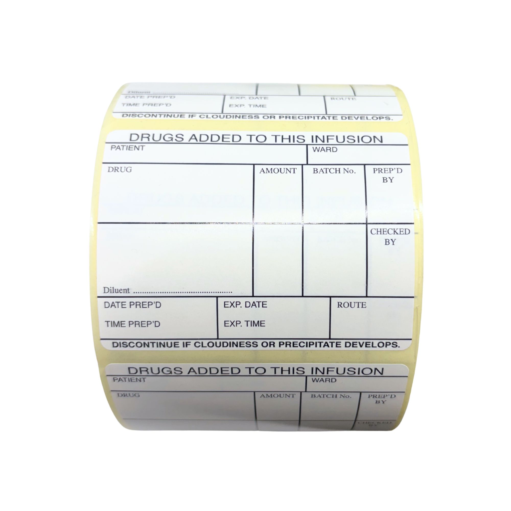 Status Drugs Added to this Infusion Labels (White)