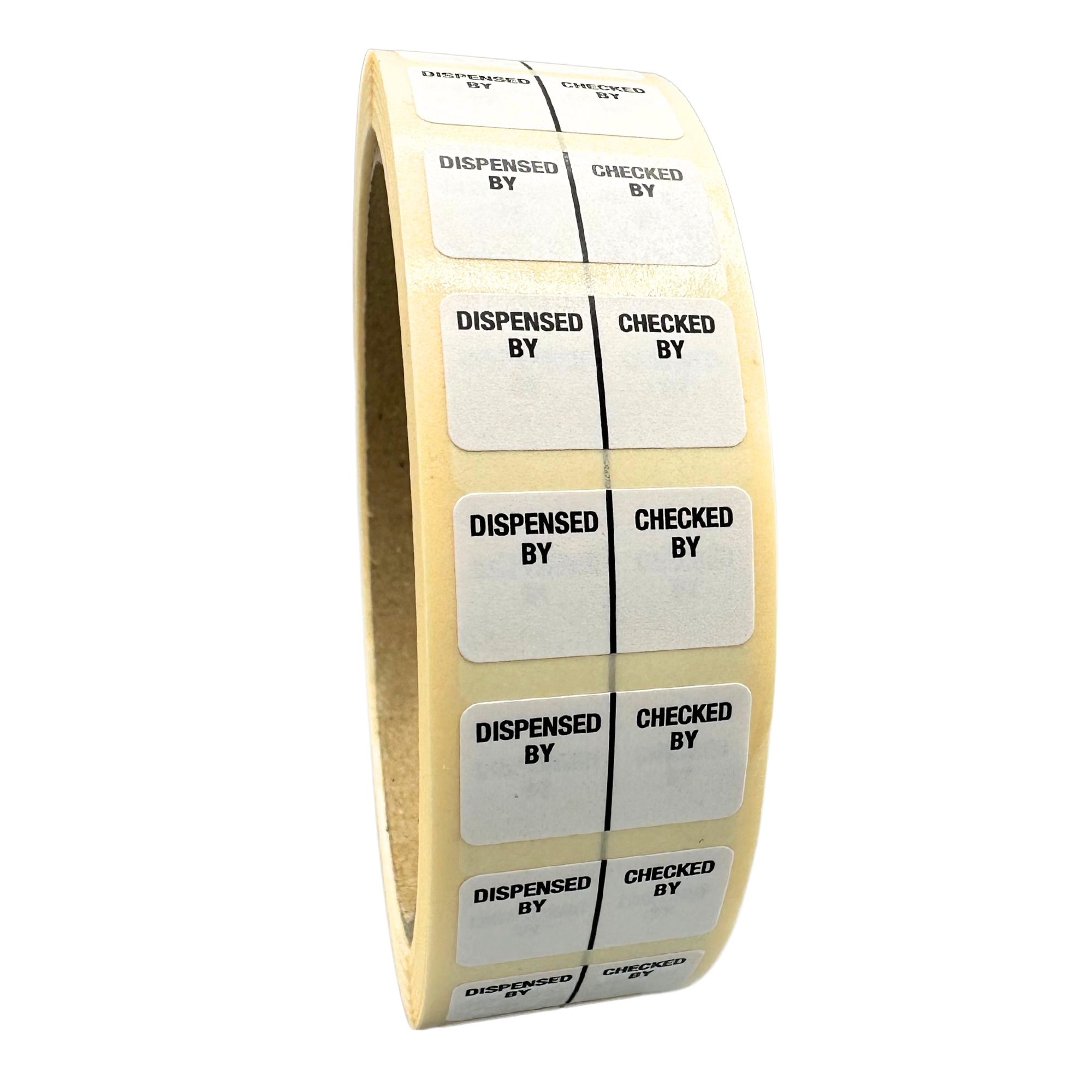 DISPENSED BY / CHECKED BY (12mm x 22mm)