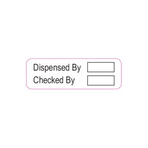 Status Dispensed by / Checked by Labels - 25 x 8mm
