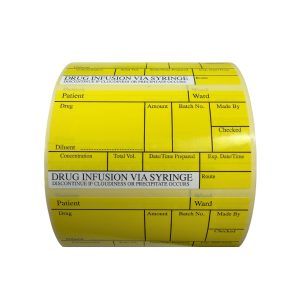 Status Drug Infusion Via Syringe Labels