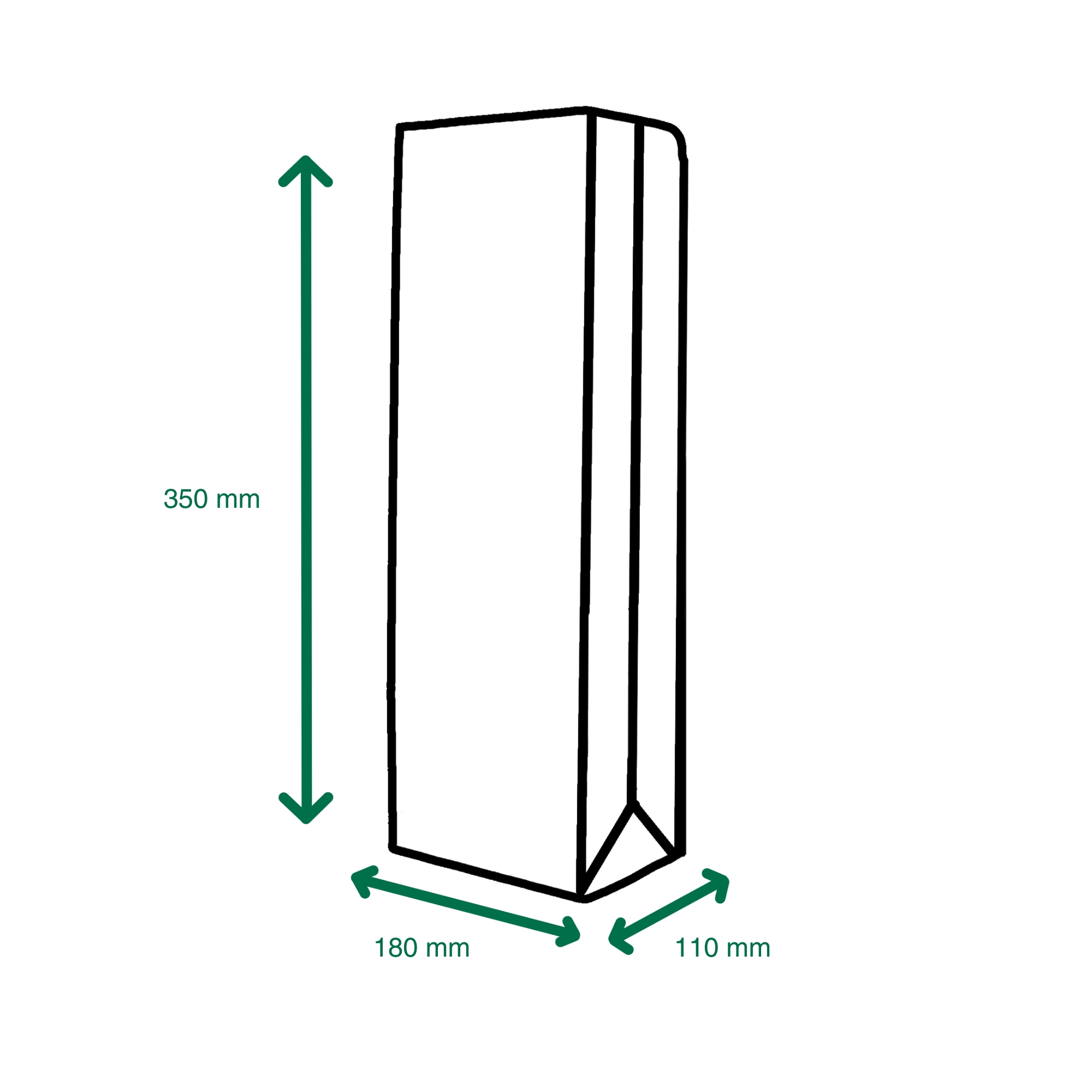 ProPac Non NHS Paper Prescription Bags - (h)350 x (w)180 x (g)110mm