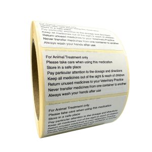 FOR ANIMAL TREATMENT ONLY White label (72mm x 36mm)