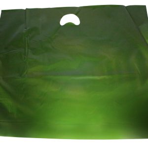 Harrods Green' Patch Handle Plastic Carrier - (h)450 x (w)550 x (g)72mm