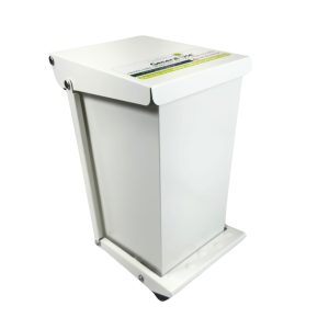 Confidence Fire Retardant Bin with White Lid 20L