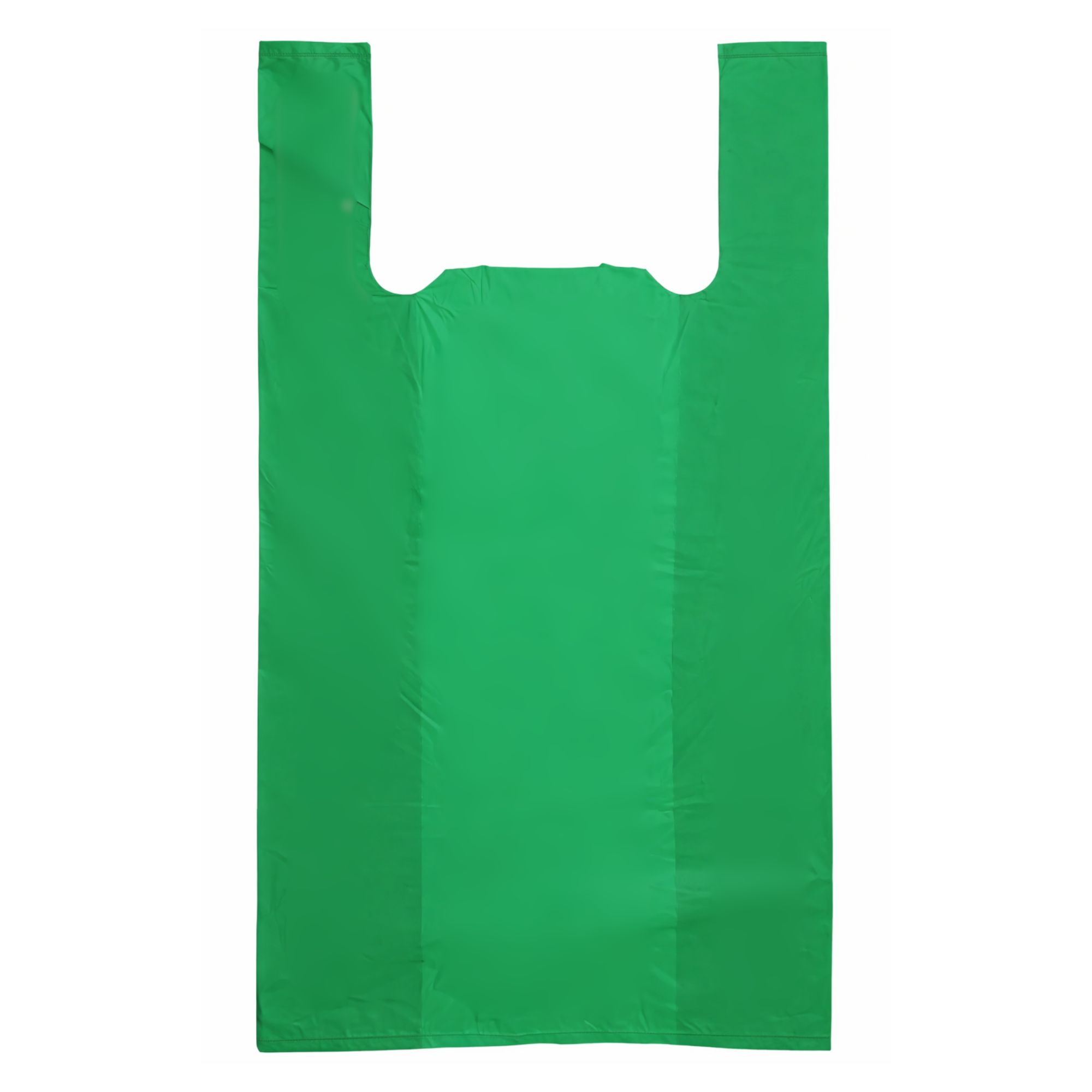 Green Vest Style Plastic Carriers - (h)533 x (w)279 x (g)150mm