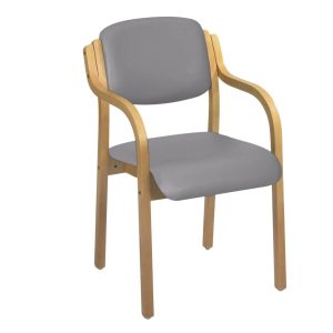 Visitor Arm Chair - Grey Vinyl