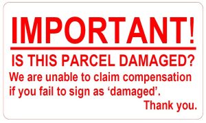 Status Important! Is This Parcel Damaged Labels