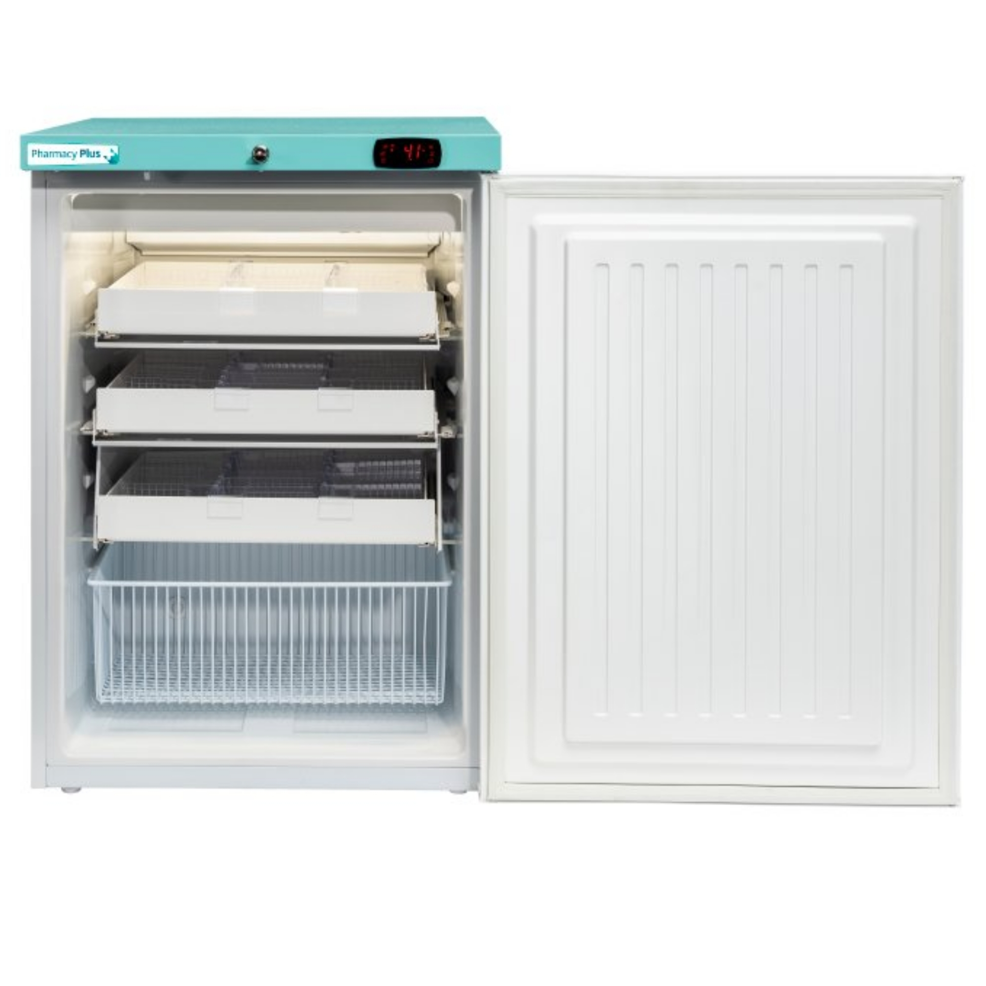 LEC Pharmacy Under Counter Glass Door Fridge With Drawers 158L