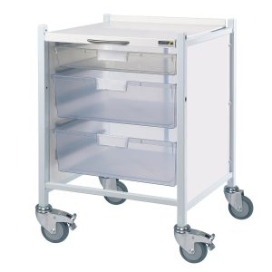 Medical Storage Trolley - 1 Shallow 2 Deep A3 Trays (h)80 x (w)56 x (d)52cm