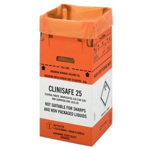 Orange Clinical Waste Disposal Carton - 25L