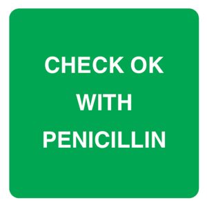 Status OK with Penicillin Labels - 36 x 36mm