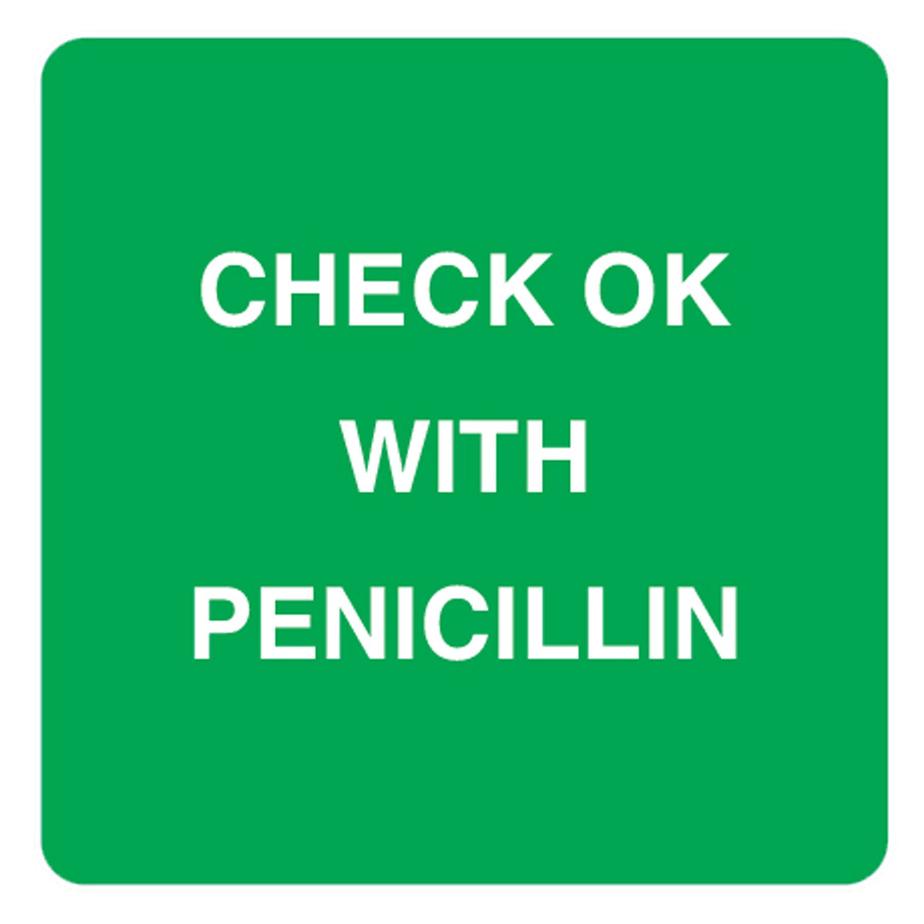 Status OK with Penicillin Labels - 36 x 36mm