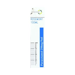 Precision Paracetamol Measuring Rulers 100ML Rosemont 250mg/5ml