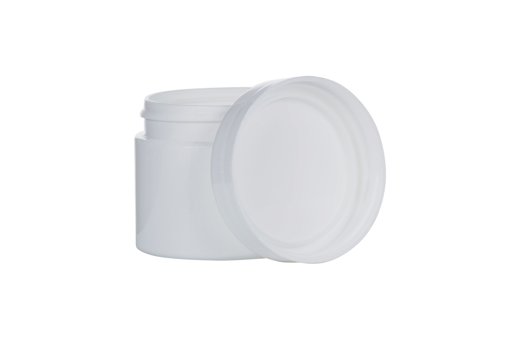 White Plastic Ready-Capped Ointment Pots - 50ml